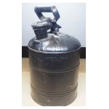 Justrite Mfg. Co. Metal Petroleum Can, Lid Self Closes When Handle Released, 17" High x 9.25" Dia