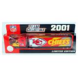Kansas City Chiefs NFL Team Collectible 2001 Limited Edition 1:80 Scale Diecast Tractor Trailer In B