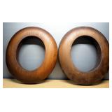 Two Antique Millinery Hat Brim Molds, One Is Marked "Par 5 7 2-3/4 3", Other Is Marked "Par 5 7-1/4 