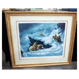 Lithograph Of "Landlords" By Americo Makk, Numbered 197/275, Framed, Matted, Under Glass, 44" Wide x