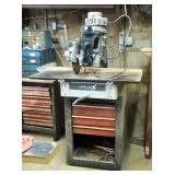 Delta X5 Radial Arm Saw With 12" Blade & Lockout Key, Model 424-02-131-0009, Incl 3 Drawer Metal Cab