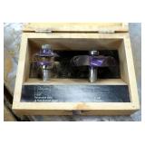 Grizzly 1 5/8" Reversible Stile And Rail-Roman Ogee And 3 1/8" Convex Router Bits In Wooden Display 