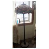 Stained Glass 2 Light Floor Lamp, 58 Inches Tall, Shade 19 Inches Round