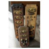 Antique Brass Pull Plaques, Qty 3