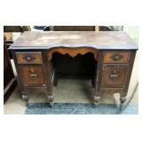 Antique 4 Drawer Vanity With Mirror - 68" x 42" x 18"