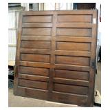 Antique Quarter Sawn Oak 12 Panel Pocket Door - 85.5" x 78.25" x 2.5", Includes Partial Top Hardware