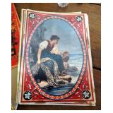 Antique Wood Frame Photograph - 12.5" x 10.5", Gillette Razor, Crystal Cosmetic Brush, Giovanni Rose