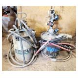 Speedaire 2.5 Gallon Paint Pressure Tank, Qty 2; And DeVilbiss Spray Gun Model JGA-502; Includes Hos