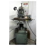 Atlas Clausing Vertical Milling Machine Model 8520, Includes Tooling And Cabinet Base, Powers On