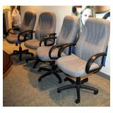 FDL Upholstered Adjustable Rolling Office Chairs, Model 590-369-03-311, Qty 4