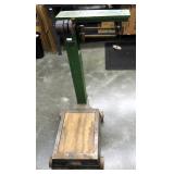 Antique Acme Scale-Service Co. Rolling Floor Scale With Complete Weight Set - 43" High x 22" Wide x 