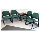 Matching Hon Metal Framed Upholstered Reception Chairs, Qty 4