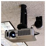Dukane Portable LCD Projector, Model 8755E, Mounted To Ceiling, Includes Remote And User Manual