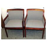 Kimball International Wood Framed Upholstered Reception Chairs, Qty 2