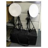 Photo Booth Lights, Qty 2, With Canvas Carrying Case And Backdrops