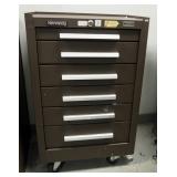 Kennedy Rolling 6 Drawer Technician Tool Cart - 33" x 23" x 14", Including Hand Tools, Hardware, And