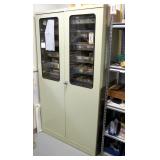 Metal 2 Door Lab Storage Cabinet With Adjustable Pull Out Drawers - 74" x 40.5" x 21"