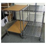 Nexel Stainless Steel Rolling Carts - 40" x 36" x 24", Qty 2