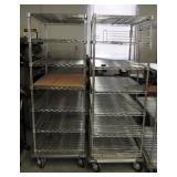 Nexel Stainless Steel Rolling Storage Rack With Adjustable Shelves - 70.5" x 36" x 24", Qty 2