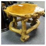 Round Driftwood/Burled Wood Table, 16" x 20" Round