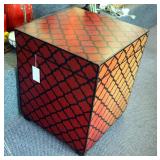 Storage Chest Table 21" x 17" x 17" And 18" Crackle Finish Vase