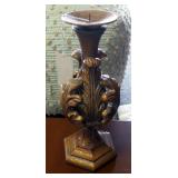 Casa Cristina Home Accent Table 30" x 14" x 14", Including Fleur-De-Lis Candle Holder And Hammered B