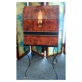Decorative Metal Storage Trunk On Metal Stand 37.5" x 16" x 14"