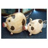 Peter And Polly Pig Metal PIg Figures, Qty 2