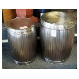 Graham Metal Barrel Style Garden Tables, Qty 2, 18" x 12" And 20.5" x 14"