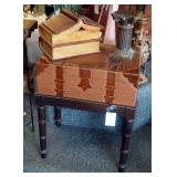 Decorative Carriage Case On Stand 22" x 18.5" x 13", Decorative Book Box, And Miniature Column