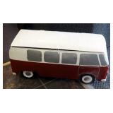Metal Volkswagon Bus Cooler/Planter, 11" x 25" x 11", And Metal Bullseye Accent Table, 18" x 13"