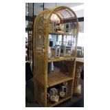 Wicker Etagere With 4 Shelves, 62.5" x 24.5" x 15"