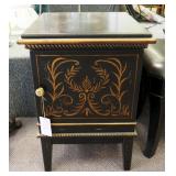 Upholstered Bench, 17.5" x 24" x 17", And Accent Table With Storage, 22" x 16" x 18"