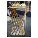 Uttermost Contemporary Twisted Metal Accent Table With Mirrored Glass, 25" x 13" x 13"