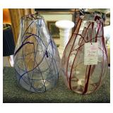 12" Art Glass Vases, Qty 2