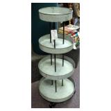 Cape Craftsman 4-Tier Round Galvanized Metal Rolling Cart, 35" x 16" Round
