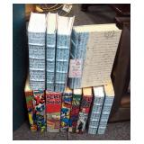 Recovered Decorative Books, Sky Script Books Qty 6 And Comic Books Qty 6