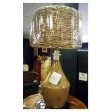 Pacific Coast Lighting 30" Ceramic Pottery Table Lamp With Woven Wicker Shade