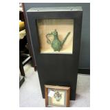 Jishou Teapot Wall Shadow Box, 34" x 13.5" x 4", And Framed Teapot Shadow Boxes Qty 2, 10.5" x 9.25"