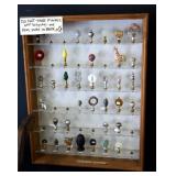 Finial Assortment, Qty 37, Various Styles, Includes Display Shelf 29" x 22"
