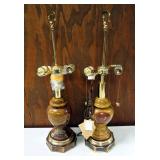 26" Grabell Baluchi Onyx And Brass 2-Way Table Lamps, Qty 2