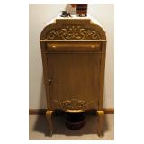 Solid Wood Antique Record Cabinet With Cabriolet Legs, 41.25" x 19" x 13.5"