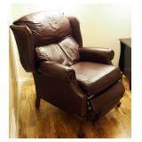 Thomasville Leather Wing-back Recliner With Ball And Claw Feet, 43" X 32.5" X 40"