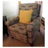 Lazy Boy Contemporary Upholstered Recliner, 35.5" x 33" x 32", Includes Throw Pillow