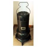 Vintage Metal Kerosene Heater Floor Lamp, Powers On, 24" Tall