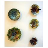 Carnival Glass Collection Including Ruffled Bowls And More, Qty 5
