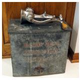 Antique Allvine Dairy Insulated Milk Box, And Universal #323 Counter Top Meat Grinder