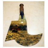 Vintage Hand Painted Primitive Hatchet, Painted On Both Sides, 14" Long