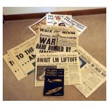 1969 Front Page Moon Landing Kansas City Star Headlines, Honolulu Star Oahu Bomb December 7, 1941, N