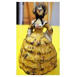 Antique Painted Cast Iron Southern Belle Door Stop 4.75" Tall And Painted Cast Iron "End Of Trail" D
